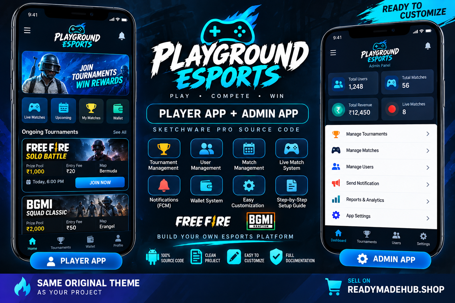 Playground Esports – Player App + Admin Panel